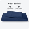 thumbnail image 3 of Bare Home Ultra-Soft Fitted Sheet + Pillowcase Set - Premium 1800 Collection - Deep Pocket - Twin, Dark Blue, 3 of 8