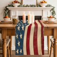 thumbnail image 3 of Retro American Flag Print Red Blue Table Runner 90 Inches Long,Kitchen Dining Tablerunners Patriotic Star and Stripe Linen Table Runners Dresser Scarves for Home Dinner Wedding Holiday Party Decor, 3 of 9