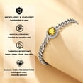 thumbnail image 3 of Bestyle Birthstone Bracelet for Women Cuban Link Bracelet with Created Citrine November Birthday Christmas Jewelry Gifts for Wife Mom Daughter, 3 of 9