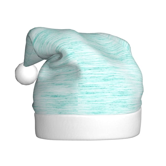 Kowoue Blue Bright Pattern Santa Hat Christmas Hats for Adults, Holiday Unisex Velvet Comfort Xmas Hat for Women Men