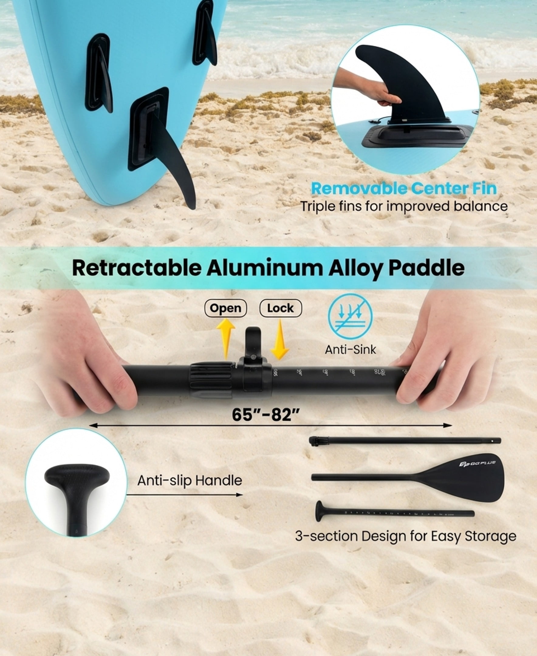 Airfind Inflatable Stand Up Paddle Board 10/11 Ft with SUP Kit-L