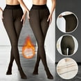 thumbnail image 3 of Elegant Choise Winter Fake Fleece Leggings For Women - Fake Transparent Fleece Lined Design, 3 of 12