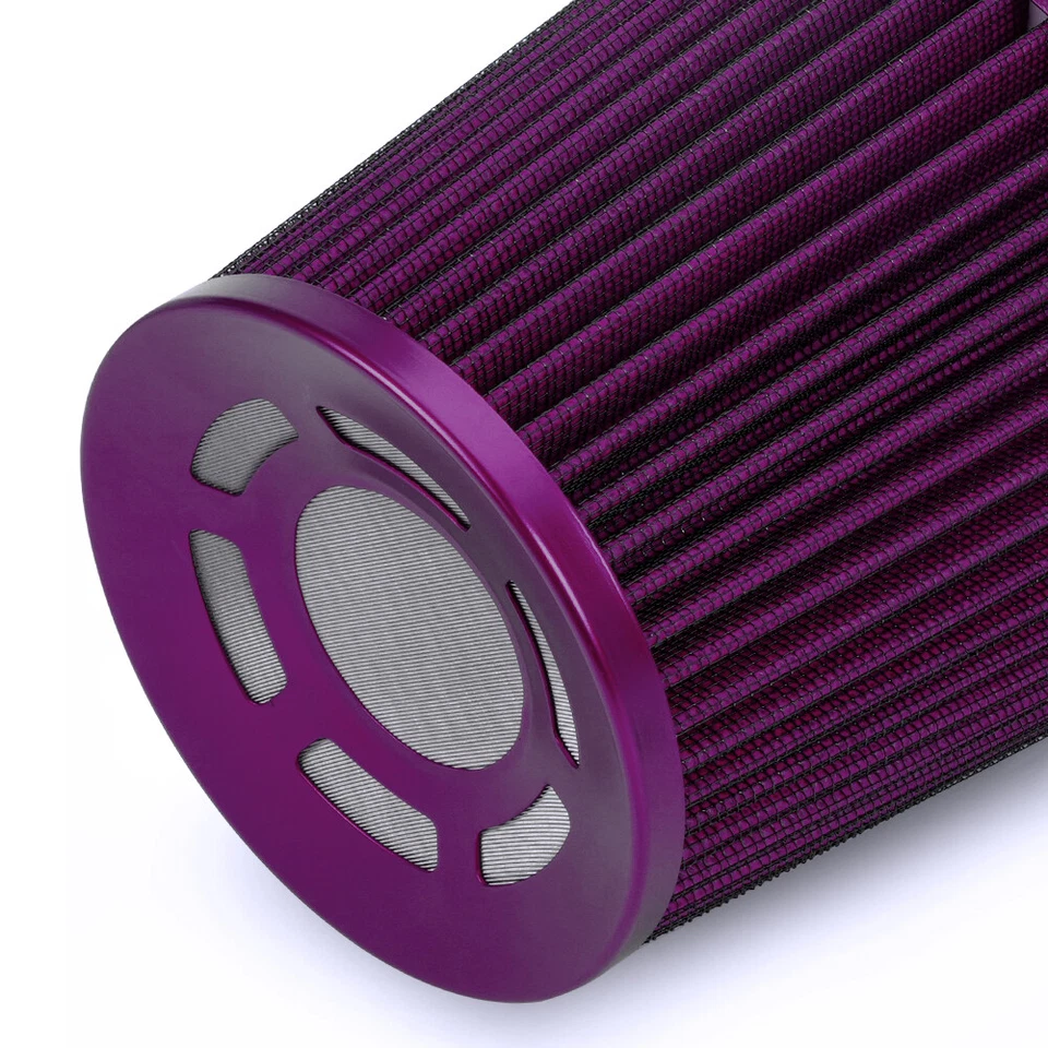 Purple Car Cold Air Intake Filter Induction Kit Pipe Power Flow Hose System 76mm