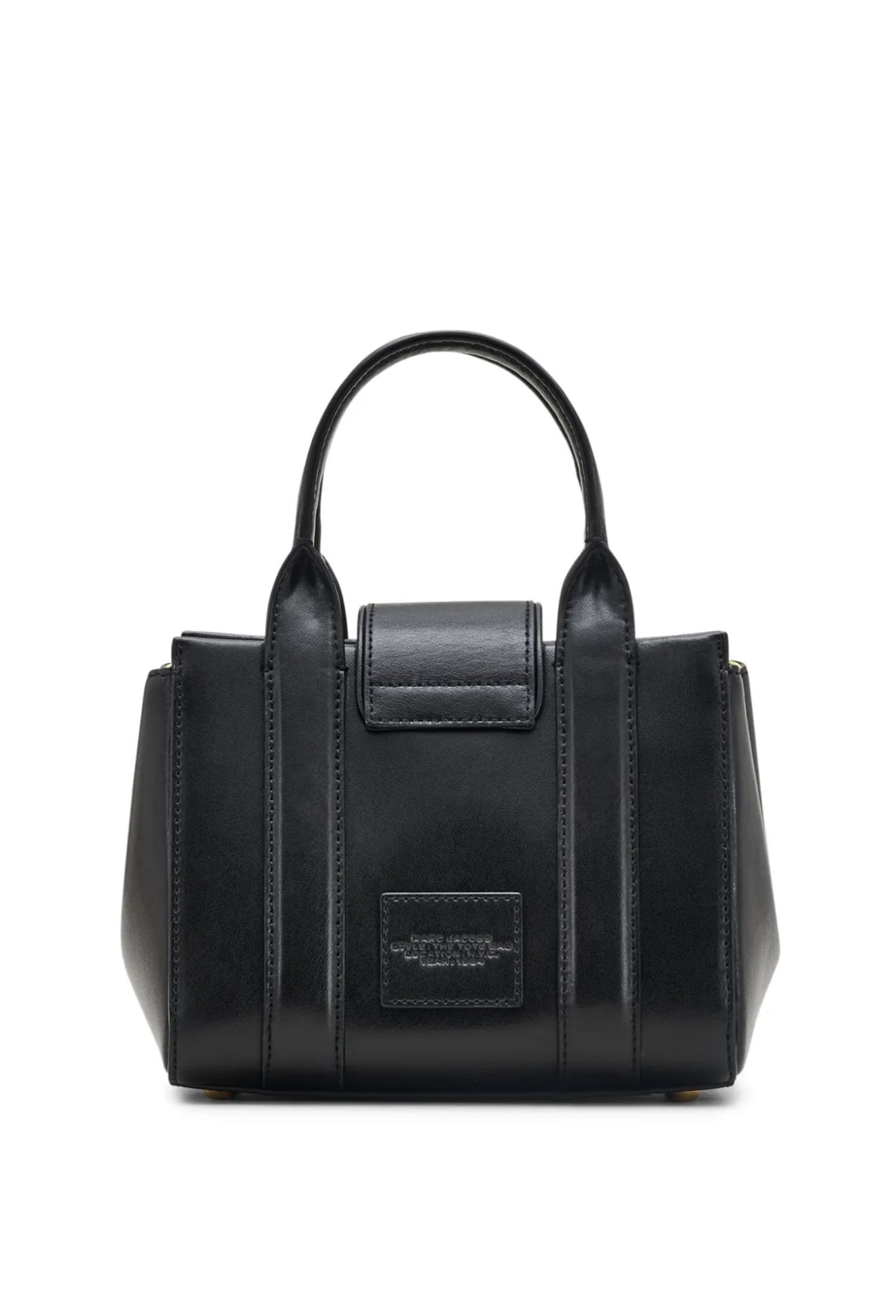 Marc Jacobs The Mini Turnlock Leather Crossbody Tote Bag In Black