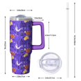 thumbnail image 2 of 30oz Halloween Tumbler with Handle, Pumpkin Bat Skull | Print | Halloween Gifts for Family & Friends | with Lids and Straws | Stainless Steel Insulated | Travel Mug, 2 of 5