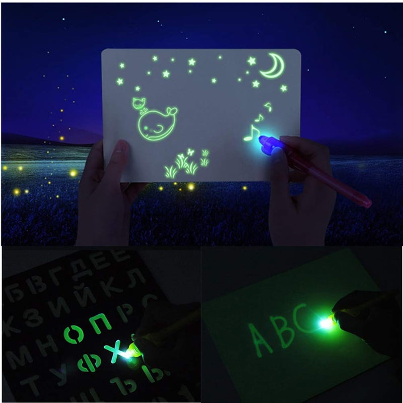 A4 Draw With Light In Darkness Children's Sketchpad Toys Luminous Drawing Board 