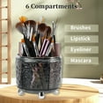 thumbnail image 2 of Unique Bargains Makeup Brush Holder 360° Rotating Makeup Organizer for Vanity for Desktop for Bathroom Countertops Gray, 2 of 7