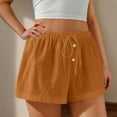 thumbnail image 4 of Aloohaidyvio Womens Cotton Linen Shorts 2025 Comfy Summer Drawstring High Waist Shorts for Women, 4 of 7