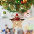 thumbnail image 4 of 4-Pack Burlap Christmas Ornaments Set - Rustic Farmhouse Star, Mitten, Tree & Stocking Hangers with Red Gingham for Holiday Decor (8cm/3.15in), 4 of 6