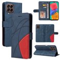 thumbnail image 1 of Compatible Samsung Galaxy M33 5G Case, Leather Wallet Case Stand View Magnetic Clasp Book Flip Folio Phone Cover - Blue, 1 of 5