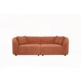 thumbnail image 4 of 87" Modern Orange Curved Sofa: Plush Bouclé, Durable Frame for Living Spaces, 4 of 13