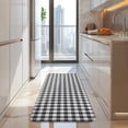 thumbnail image 4 of Black White Gingham Checkered Pattern Kitchen Rug Mat,Kitchen Runner Rugs Non Skid Washable,Decorative Kitchen Floor Mats for Kitchen,Sink,Laundry,17"x47.2", 4 of 7