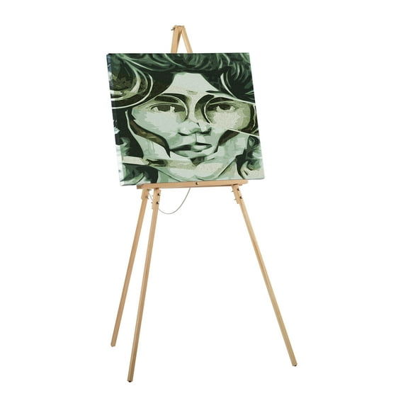 Studio Display Wood Tripod Easel for Posters, Art, Event Signage, Tradeshows, or Seminars (63" Tall), Natural
