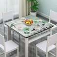 thumbnail image 2 of Elastic Edge Square Fitted Tablecloth, Green Floral Polyester Table Cloth, for Indoor Holiday Family Banquet and Outdoor Patio Use, Fit for 32" x 32"Square Table, 2 of 4