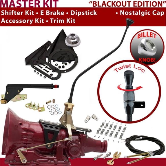 American Shifter 2004R Shifter Kit Black 23 in. Swan E Brake Cable Clamp Clevis Trim Kit Dipstick for F6921
