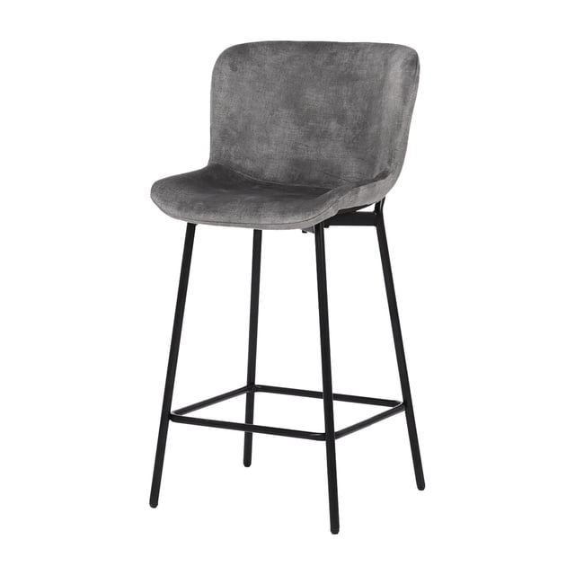 Banco 2026 Domino Gris MUNDO IN MUEBLES con asiento Tapizado en Tela Gris
