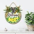 thumbnail image 4 of Welcome Lemon Door Sign Home Decor Round Wood Wreaths Wall Hanging Sign Farmhouse Porch Sign Front Door Decoration for Housewarming Gift All Seasons Holiday,11In, 4 of 5