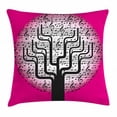 thumbnail image 1 of Music Decor Throw Pillow Cushion Cover, Music Tree with Symbols Artistic Nature Harmony Rhythm Illustration, Decorative Square Accent Pillow Case, 16 X 16 Inches, Hot Pink Black White, by Ambesonne, 1 of 2