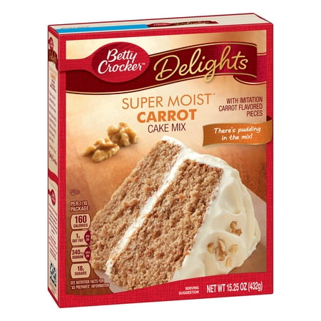 (3 Pack) Betty Crocker Super Moist Carrot Cake Mix, 15.25 (Best Recipe Microwave Carrot Cake)