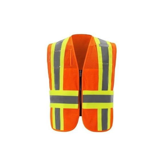 2W International IC113MC-2 JM Class 2 Mesh Contrast Incident Command Vest, Orange - Jumbo