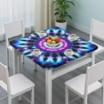 thumbnail image 3 of Colorful Tie Dye Mandala Pattern Square Fitted Tablecloth with Elastic Edge,Square Table Cover,Washable Elastic Table Cover for Home Kitchen Party Decor 34"x34", 3 of 6