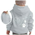 thumbnail image 4 of Bibifish Kids Hoodies Dog High-Five Graphic Print Full-Zip Lined Hoodie Jackets Soft Warm Oversized Fit Outdoor Walks Cute Hoodies, 4 of 4