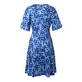thumbnail image 4 of WILLBEST Vestidos de Mujer Vestido Informal Floral para Mujer Cuello En V Cómodo Uso Diario Vacaciones En Casa Primavera Verano Otoño Ajuste Holgado Traje Femenino Fluido Mediana​​, 4 of 4