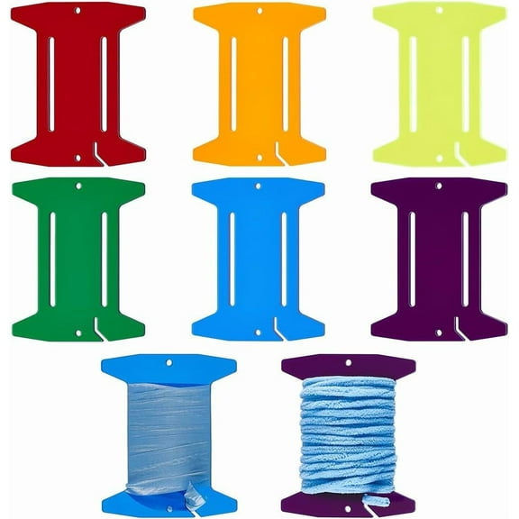 6 Pcs Acrylic Binding Holder 6 Colors Quilt Binding Tool Floss Bobbin Thread Winding Boards