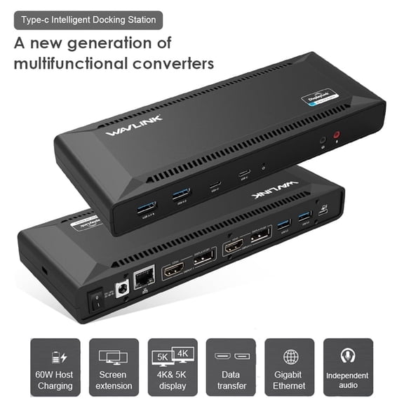 laptop dock station Dual 4K HDMI&DP with Power Delivery, Compatible with New MacBook Neo, Dual 4K@60Hz & 5K@60Hz, Gigabit Ethernet, Display, HDMI, USB3.0,Universal Docking Station