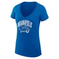 thumbnail image 2 of Women's G-III 4Her by Carl Banks Royal Indianapolis Colts Filigree Logo Lightweight V-Neck Fitted T-Shirt, 2 of 3