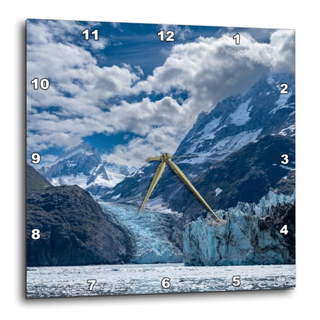 3drose, High Mountains Around Johns Hopkins Inlet Generate Numerous Glaciers., 10x10 Wall Clock
