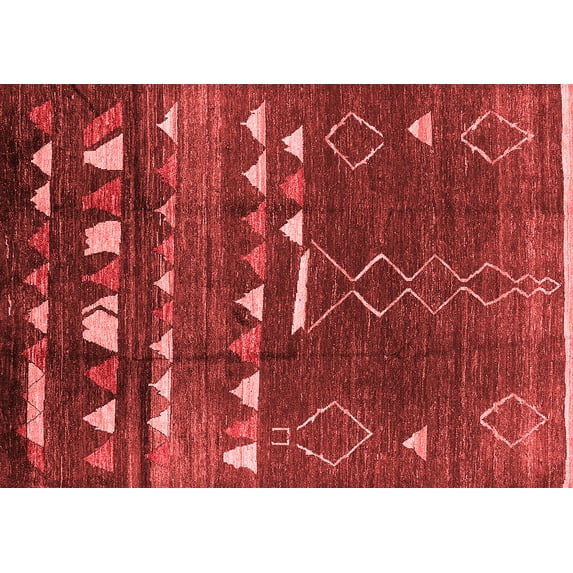 Ahgly Company Indoor Rectangle Oriental Red Industrial Area Rugs, 6' x 9'