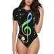 thumbnail image 1 of Balery Music Notes Body de cuello redondo de manga corta para mujer Tops de manga corta Tops básicos-XX-Large, 1 of 7