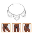thumbnail image 2 of Multi-layer Leaf Charm Body Chain Belly Chain Adjustable Waist Chain Body Jewelry, 2 of 8