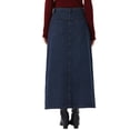 thumbnail image 3 of INSPIRE CHIC Denim Skirt for Women Midi Length Button Down H Line Long Jean Skirts XL Dark Blue, 3 of 6