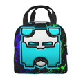thumbnail image 4 of Geometry Dash Lunch Bags Lunchbox Portable Tote Bag Insulated Bento Bag Reusable Meal Holder, 4 of 8