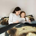 thumbnail image 4 of Manfei Teens Bear Print Bedding Comforter Set 7 Pieces, Rustic Farmhouse Full Bedding Set, Jungle Animal Wildlife Reversible Fitted Sheet Flat Sheet, Ultra Soft Home Decor, 4 of 7