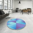 thumbnail image 4 of Ahgly Company Machine Washable Indoor Rectangle Transitional Light Slate Blue Area Rugs, 8' x 10', 4 of 7