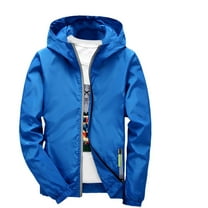 Nestiefly Mens Rain Jacket Hoodies Lightweight Waterproof With Hooded Outdoor Raincoat Jacket For Hiking Travel Royal Blue L