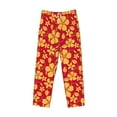 thumbnail image 6 of Uemuo Red Vintage Flowers Pattern Men's Wide Leg Palazzo Lounge Pants with Pockets Light Weight Loose Comfy Casual Pajama Pants-Medium, 6 of 9