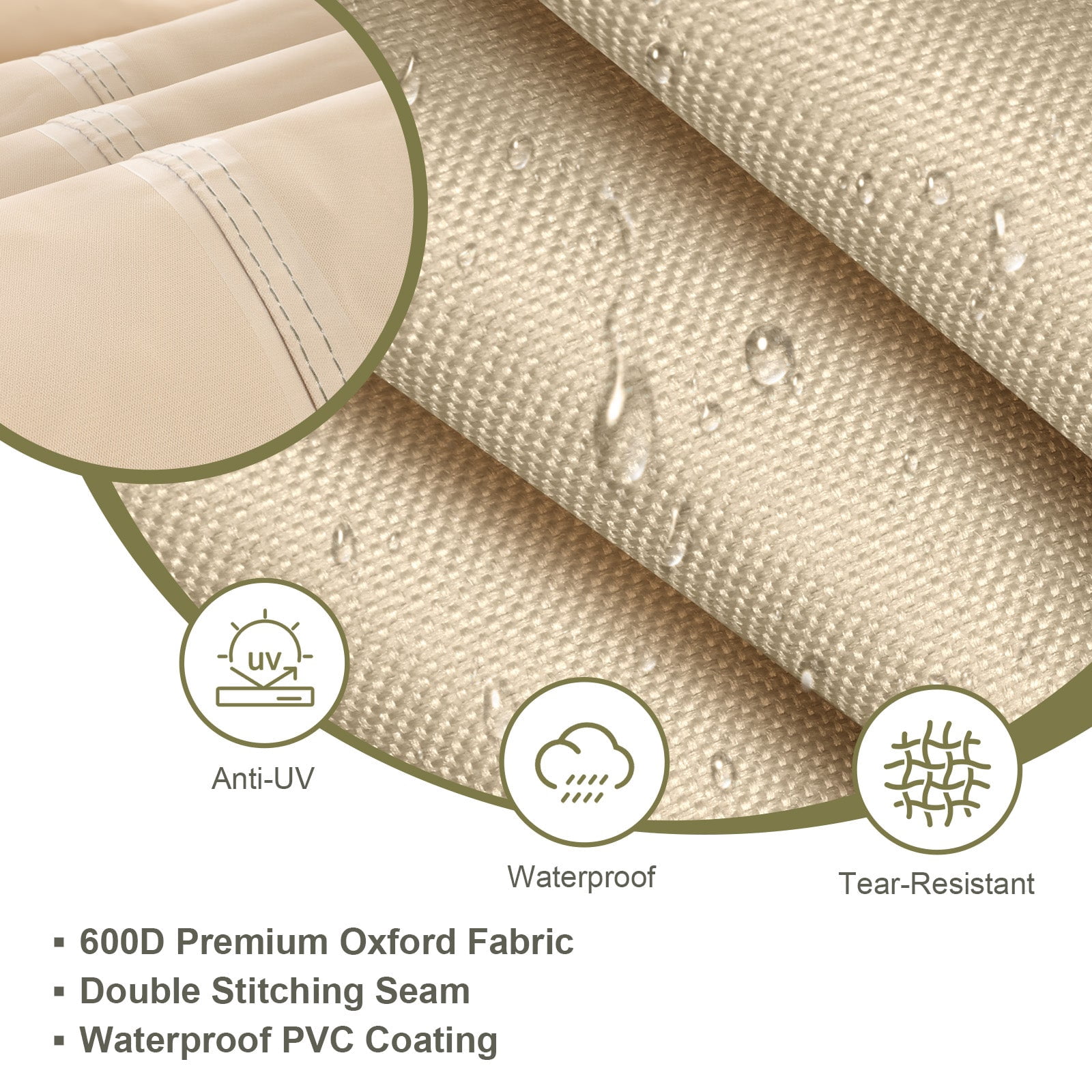 Aoodor Heavy Duty Patio Chair Cover, 600D Waterproof Oxford Patio Furniture Seat Covers with Air Vents for Cube Chair/ Deep Seat/ Outdoor Swivel, 38"W x 38"D x 36"H