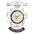thumbnail image 2 of European Train Station Style Double-Sided Wall Clock, Creative Classical Iron Metal Art Clock, Decorative for Office, Study, Outdoor Kitchen, Coffee, 2 of 8
