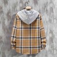 thumbnail image 4 of YAYUBA Hooded Flannel Shirt for Men Casual Button Down Shirt Long Sleeve Plaid Hoodie with Pocket, 4 of 6