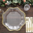 thumbnail image 5 of BalsaCircle 6 Clear Gold 13" Acrylic Wooden Textured Round Elegant Acrylic Beach Charger Plates, 5 of 8
