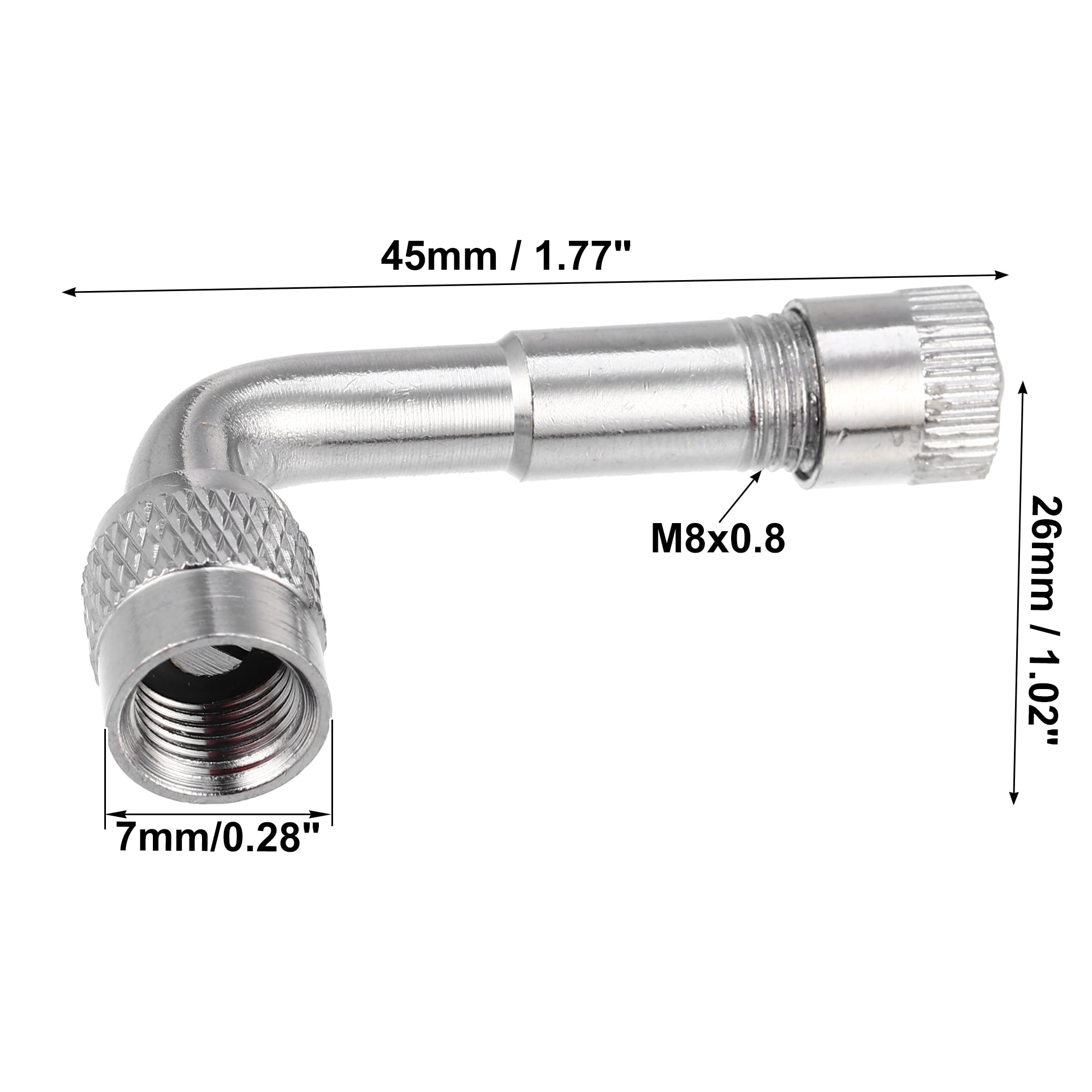 Unique Bargains 2Pcs Copper Nickel Plated Valve Caps for Cars Trucks Motorcycles Bikes
