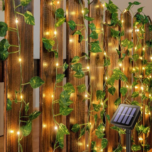 Enchanting Solar Vine with 73LED Fairy Lights: 23ft Magical String Light for Xmas, Bedroom, Garden & More! Perfect for Parties & Weddings (Warm White Glow)