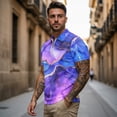 thumbnail image 3 of Binienty Purple Marble Pattern Matching Golf Shirts for Couples Comfortable Lightweight His and Hers Golf Shirts with Zipper for Tennis Hiking & Outdoor Sports ,Daily Wear for Couples, 3 of 7