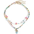 thumbnail image 2 of Collier Perlé à Plusieurs Couches Fait à la Main Boho Perles Colorées Collier Ras-du-Cou Perles de Pierre Acier Inoxydable Bijoux Bohèmes Accessoires de Cou Vacances pour Filles Femmes, 2 of 7