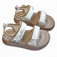 thumbnail image 3 of KPOPLK Toddler Girls Sandals Little Girl Summer Flat Sandal Baby Open Toe Outdoor Beach Holiday Dress Shoes(Khaki,8.5), 3 of 8