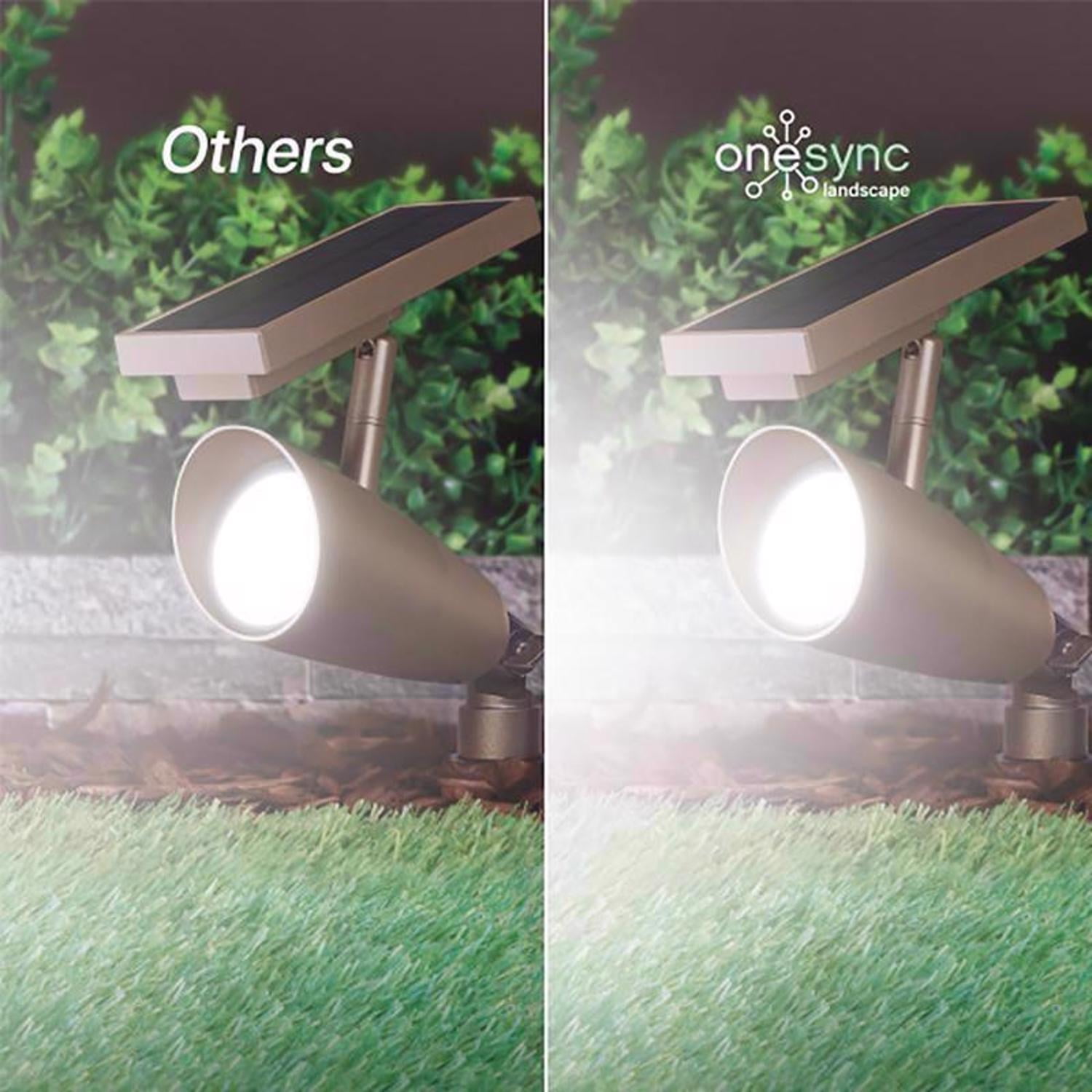Feit OneSync Landscape Bronze Solar LED Spotlight Starter Kit, 2 Spotlights plus Remote